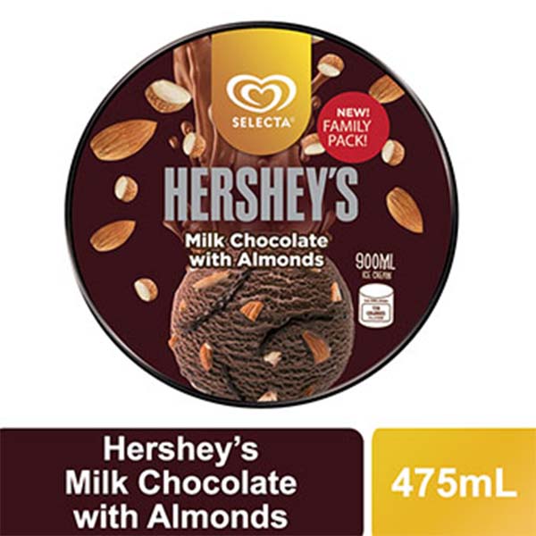Selecta Ice Cream Hershey’s Milk Almonds 475ml