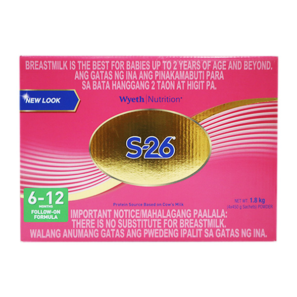 Wyeth S-26 For 6-12 Months Follow On Formula 1.8kg