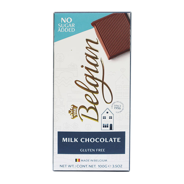 The Belgian No Sugar Added Milk Chocolate 100g