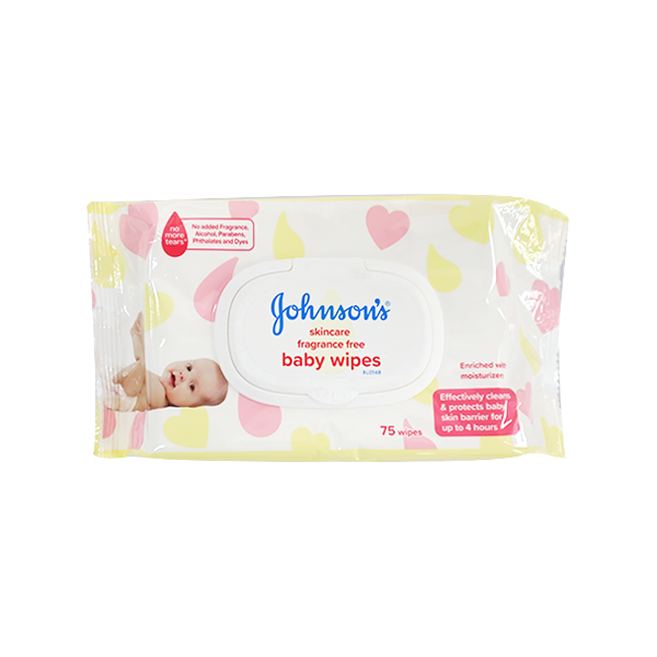 Johnson's Skin Care Fragrance Free Baby Wipes 75's Wipes