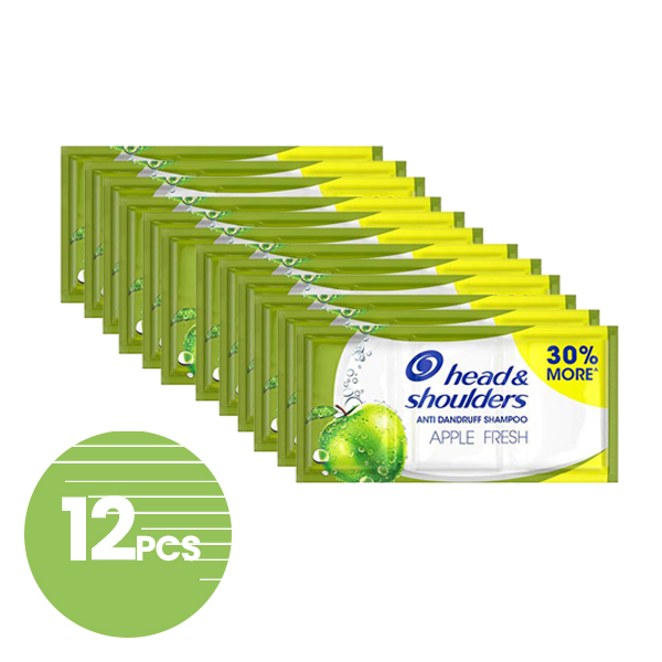 Head And Shoulders Shampoo Apple Fresh 12ml 4mlx3 Trisachet - 12pcs