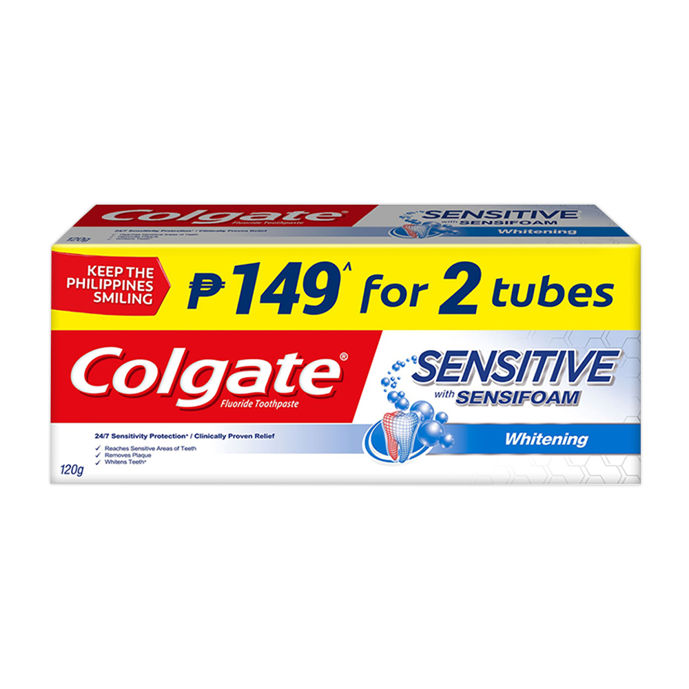 Colgate Toothpaste Sensitive With Sensifoam Twin Pack 120g
