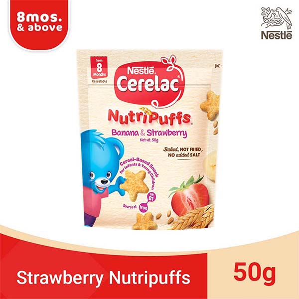 Nestlé Cerelac Nutri Puffs Banana & Strawberry 50g