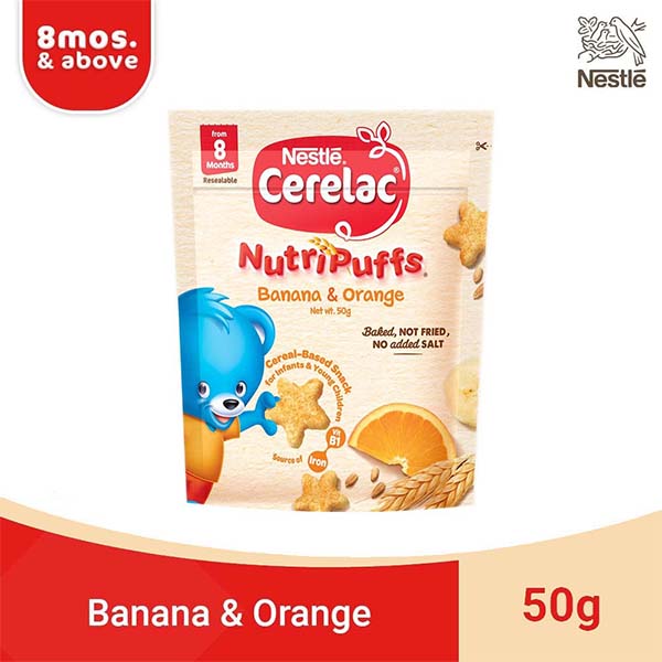 Nestle Cerelac Nutri Puffs Banana & Orange 50g