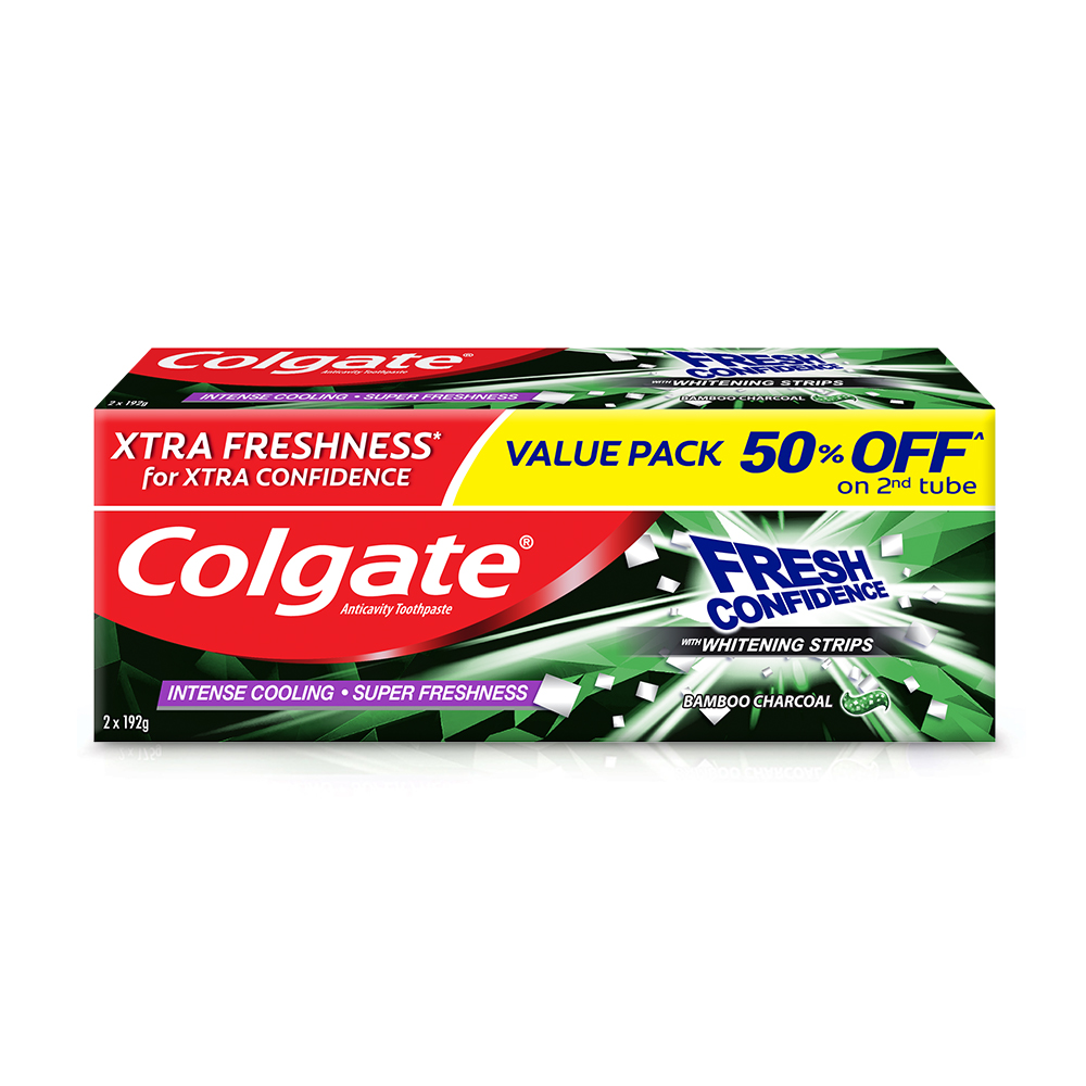 Colgate Fresh Confidence Bamboo Charcoal Toothapste Twinpack 140ml