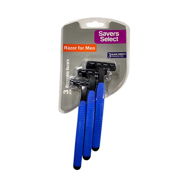 Savers Select Triple Blade Fix Head Disposable Razor For Men Pack 3pcs