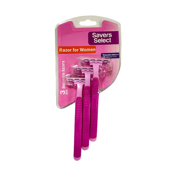 Savers Select Razor Women Triple Blade Disposable 3Pcs