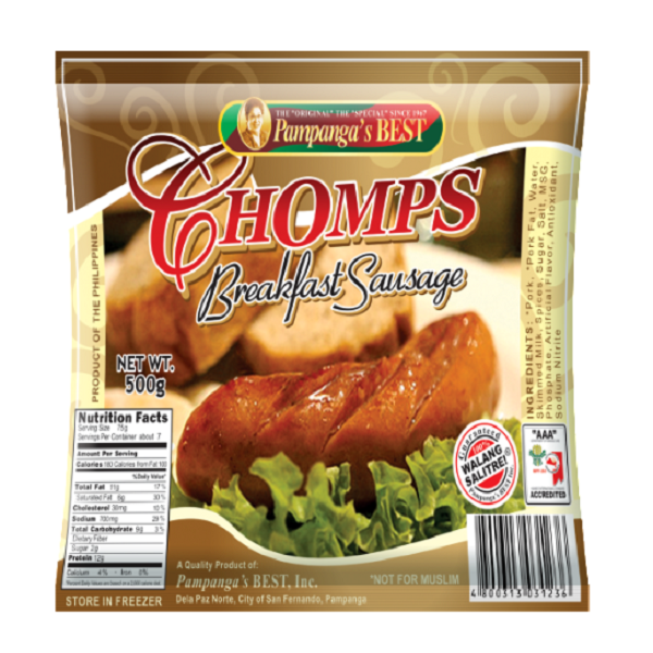 Pampanga's Best Chomps Breakfast Sausage 500g