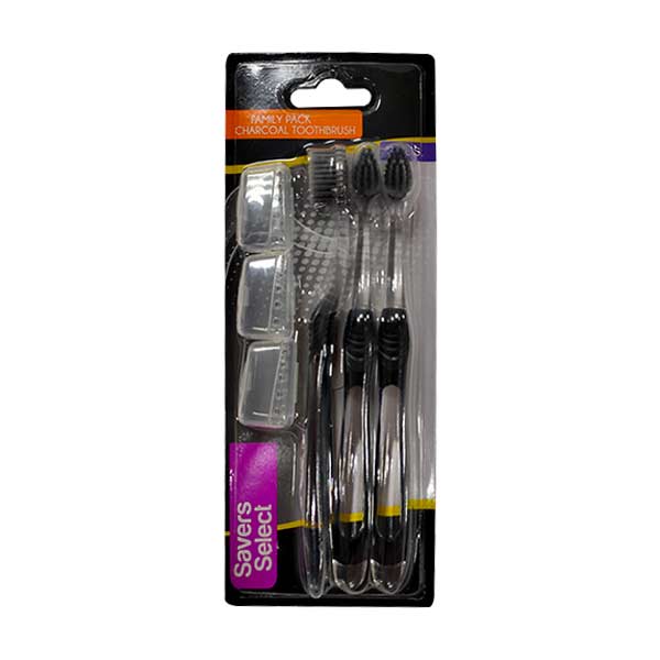 Savers Select Charcoal Tootbrush By 3 3Pcs