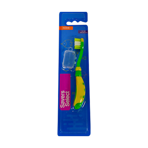 Savers Select Kiddie Toothbrush Green 12-24 Months Old 1Pc