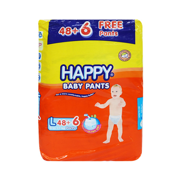 Happy Baby Pants Disposable Baby Diapers Large 48’s + 6 Pants