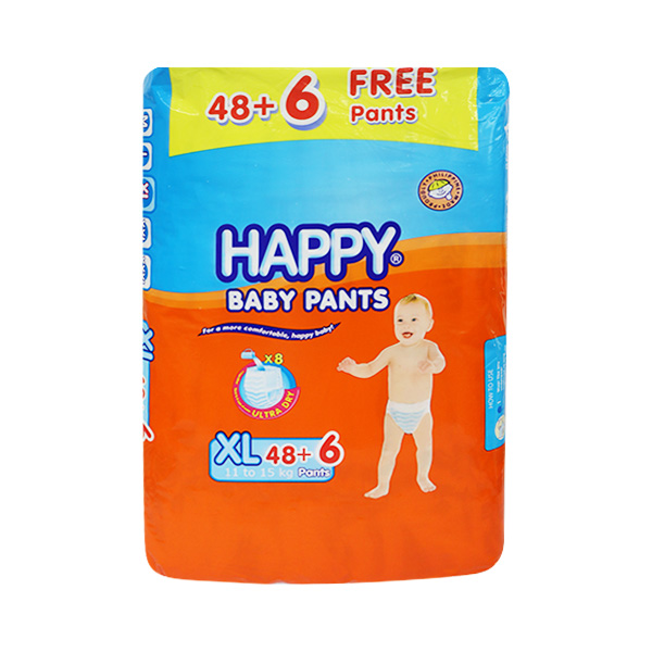 Happy Baby Pants Disposable Baby Diapers XL 48's + 6 pants