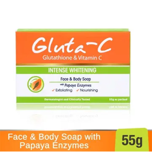 Gluta-C Glutathione & Vitamin C Intense Whitening Face & Body Soap with Papaya Enzymes 55g