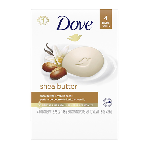 Dove Shea Butter Beauty Bar with 1/4 Moisturizing Cream 106g 4 Bars