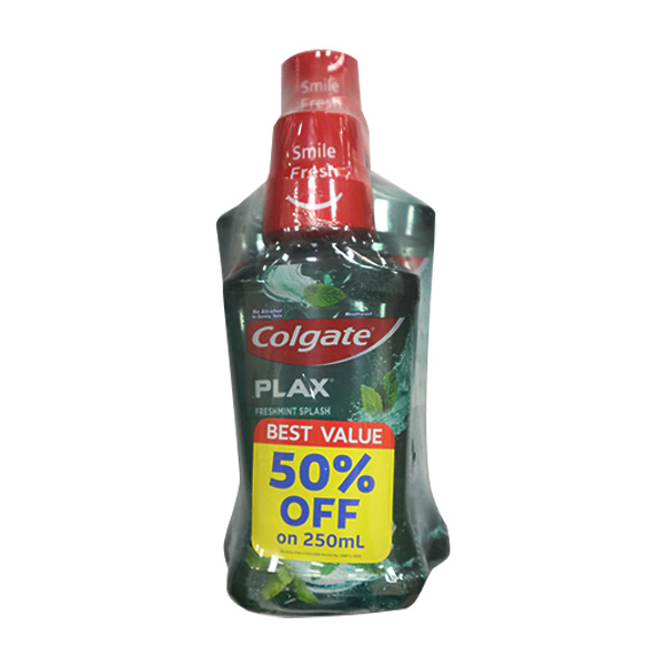 Colgate Plax Freshmint (Green) Mouthwash 500ml + Free 250ml