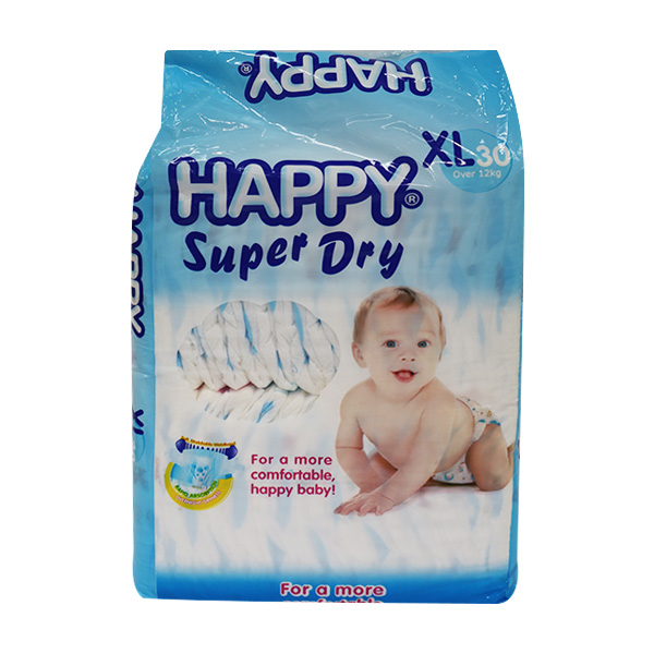 Happy Super Dry Disposable Baby Diapers XL 30's