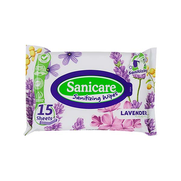 Sanicare Cleansing Wipes Lavender 15's