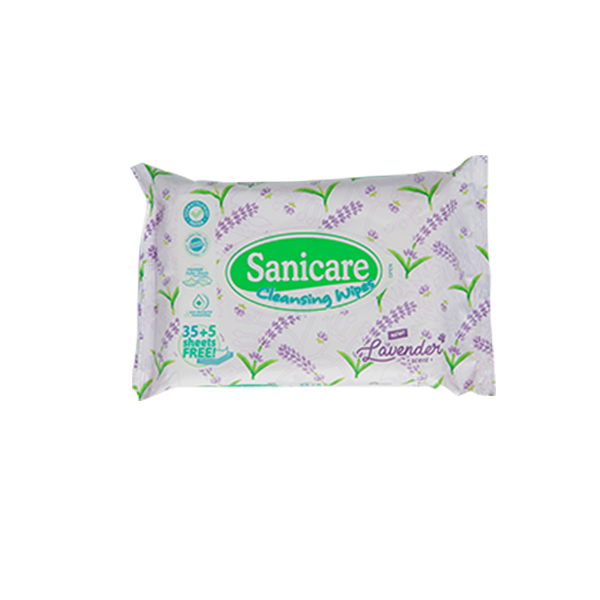 Sanicare Cleansing Wipes Lavender 40 Sheets