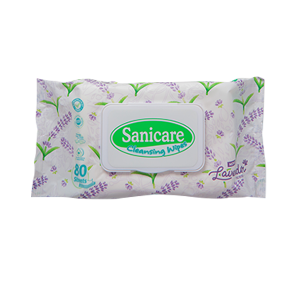 Sanicare Cleansing Wipes Lavender 80 Sheets