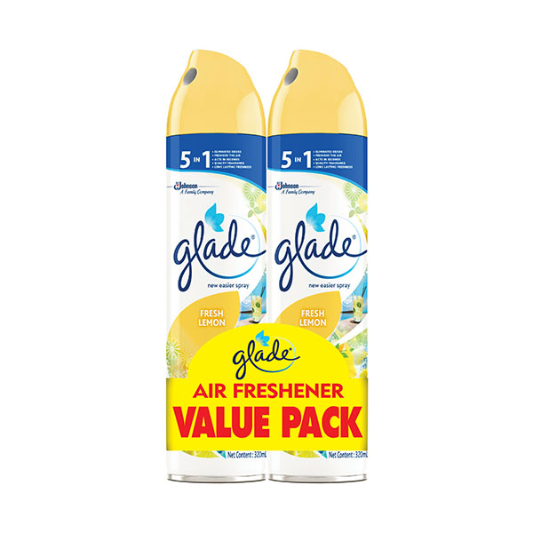 Glade Air Freshener Fresh Lemon Twin Pack 320ml x 2