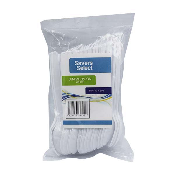 Saver Select Sundae Spoon White Mini 40 x 50s