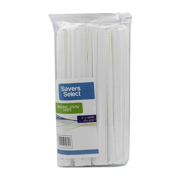 Saver Select Bending Straw White With Wrap 50s 8"