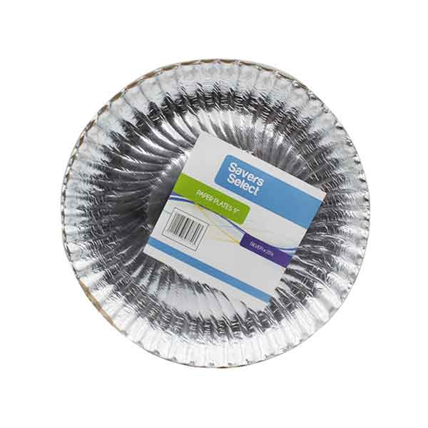 Saver Select Paper Plates 9" Silver 25pcs