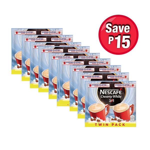 Nescafe Creamy White 3-In-1 Coffee Twin Pack 58g Pack Of 10