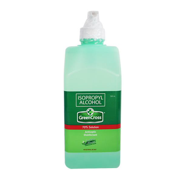 Green Cross Isopropyl Alcohol Hypoallergenic With Moisturizer 70% Solution 500ml