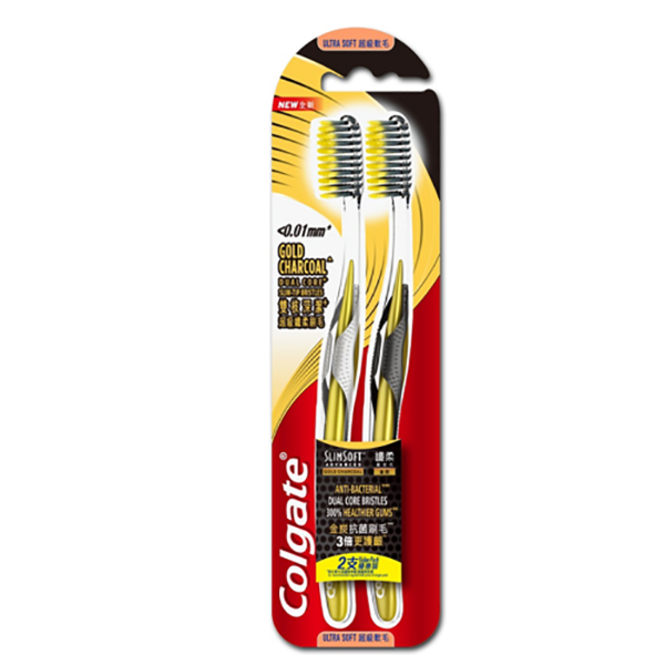 Colgate Toothbrush Slimsoft Gold Twin Pack Ultra Soft