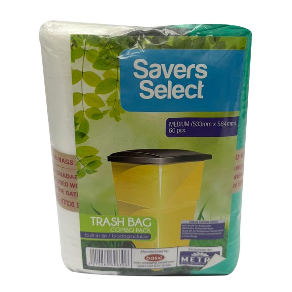 Savers Select Trash Bags Rolled Black