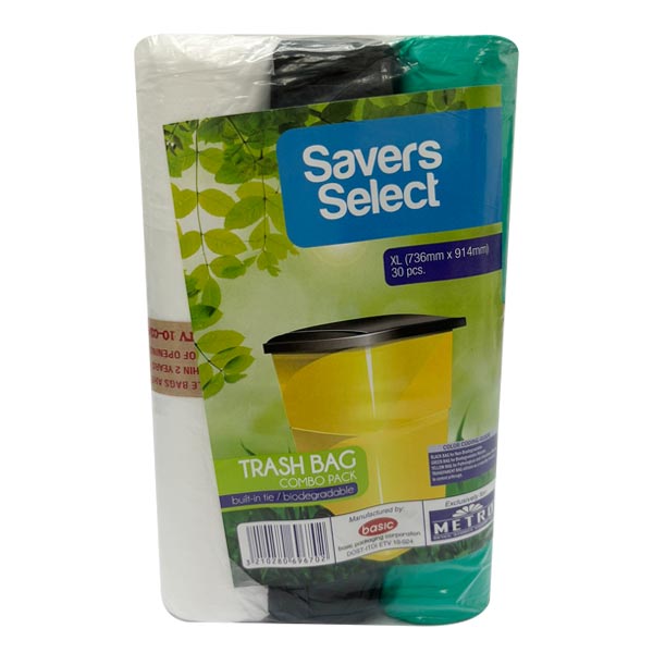 Savers Select Trash Bags Rolled Black