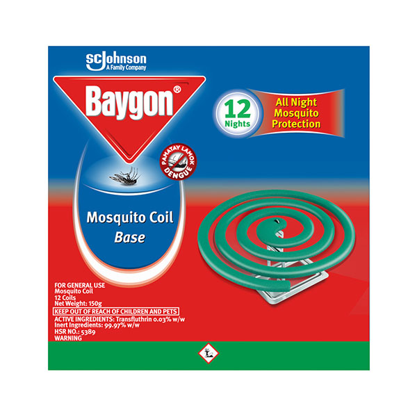 Baygon Mosquito Coil Base 12S 150g