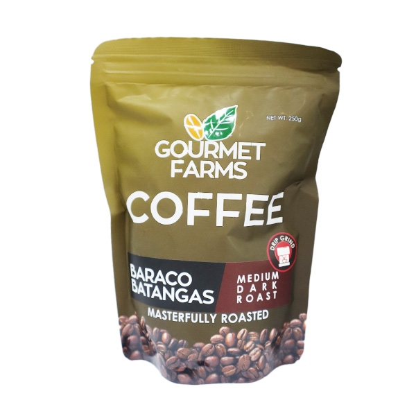 Gourmet Farms Baraco Batangas Medium Dark Roast Coffee Drip Grind 250g