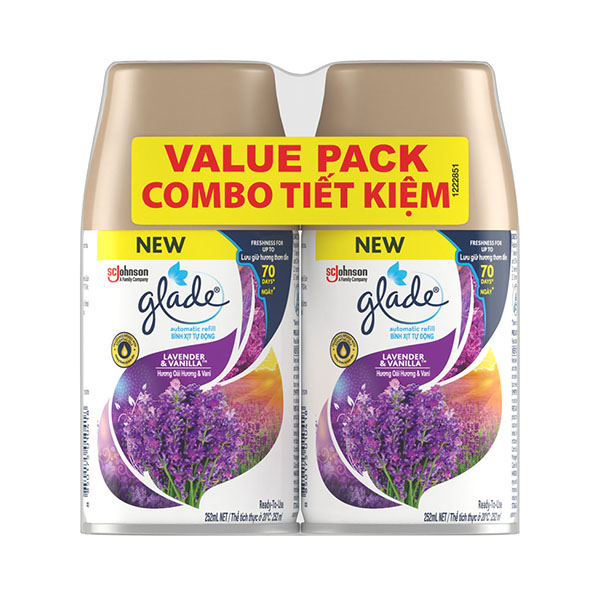 Glade Automatic Spray Refill Lavender & Vanilla Twin 252ml x 2