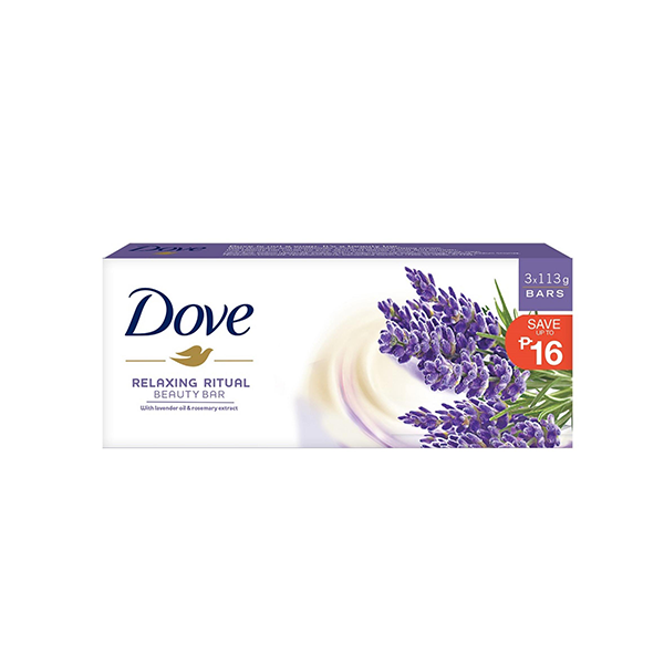 Dove Barsoap Relaxing Lavender Triples 113G