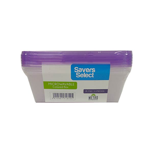 Savers Select Microwavable Box R750 Colored 5Pcs