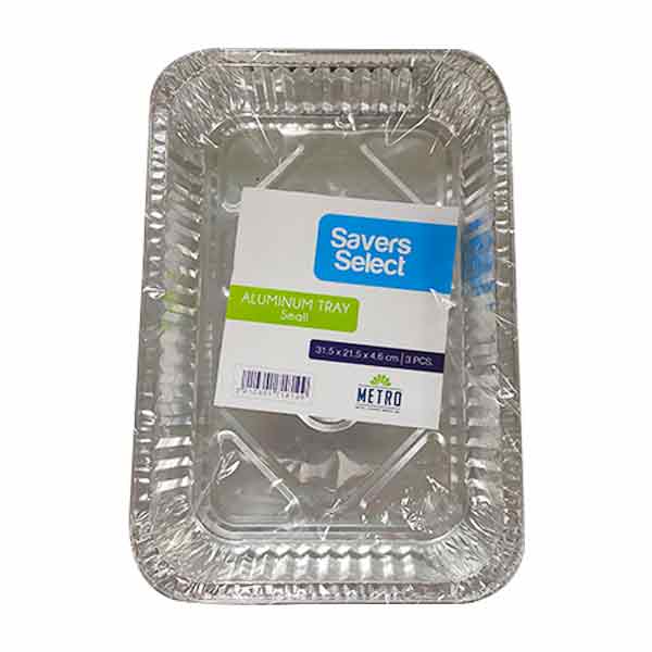 Savers Select Aluminum Tray Rectangular G3156 (31.5X21.5X4.6Cm) 3Pcs
