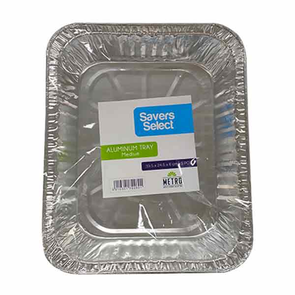 Savers Select Aluminum Trays Rectangular G3350 (33.5X24.5X6cm) 3pcs