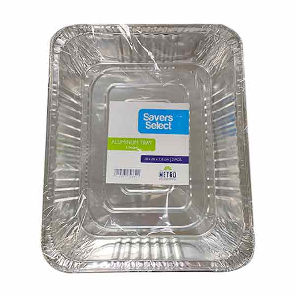 Savers Select Aluminum Trays Rectangular G3678 (36x28x7.8cm) 2pcs