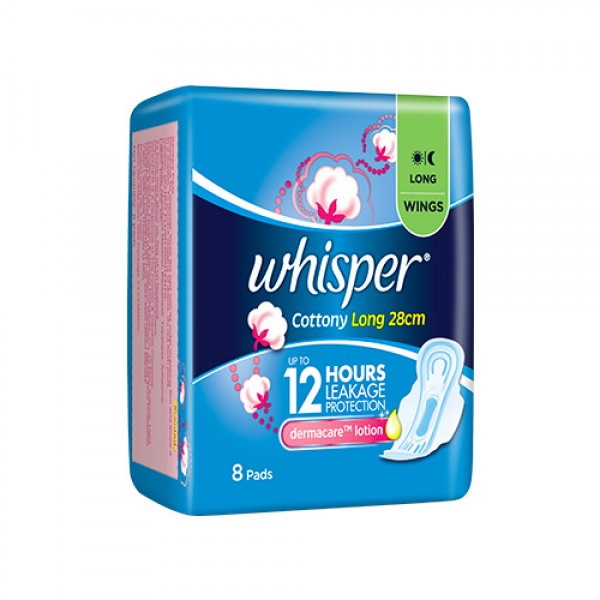 Whisper Cottony Long Overnight Wings 8pcs