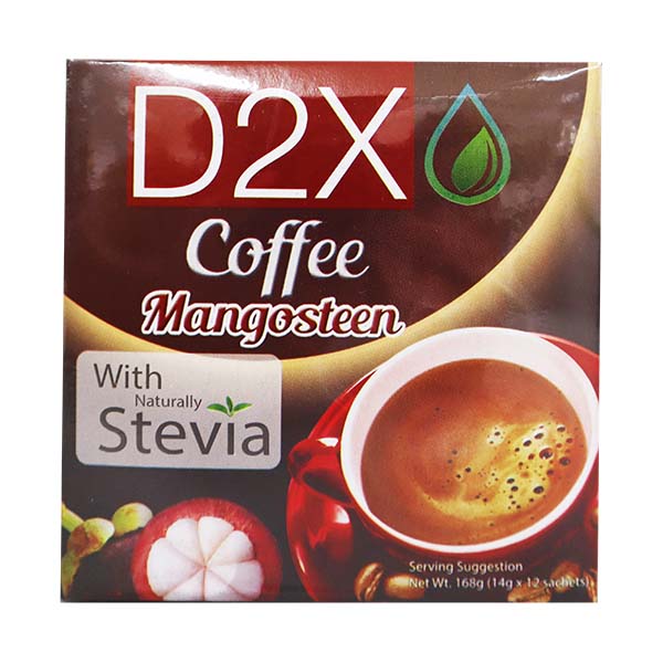 D2X Coffee Mangosteen With Naturally Stevia 14g