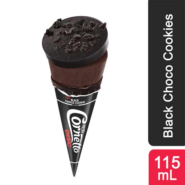 Selecta Cornetto Disc Black Choco Cookie Ice Cream 115mL