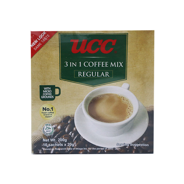 UCC 3 in 1 Coffee Mix Regular 10 Sachets x 20g