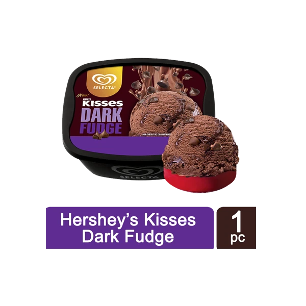 Selecta Hershey'S Kisses Dark Fudge 1.3L