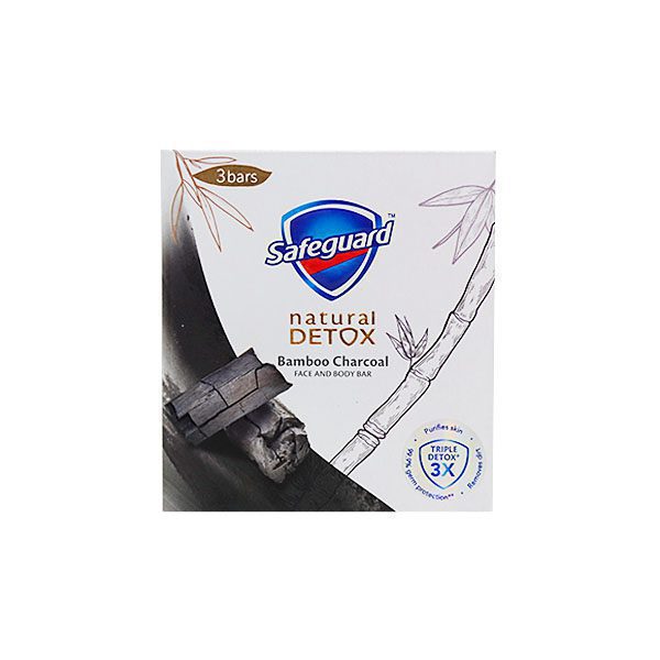 Safeguard Detox Face And Body Bar Charcoal 3 Bars x 108G