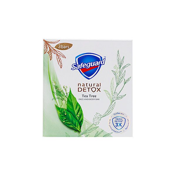 Safeguard Detox Face And Body Bar Tea Tree 3 Bars x 108g
