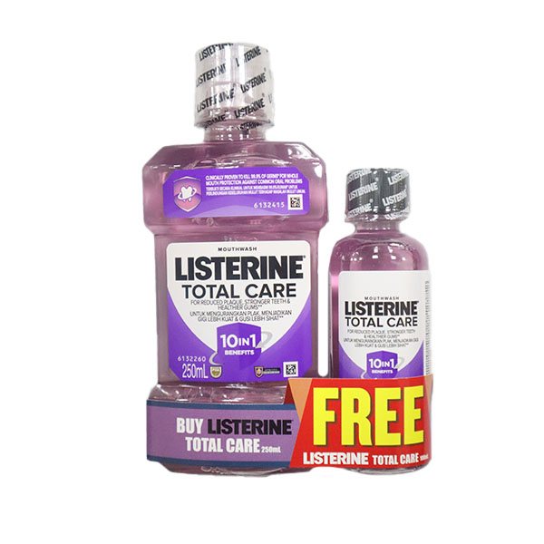 Listerine Total Care Mouthwash 250ml + 100ml (Pack of 8)