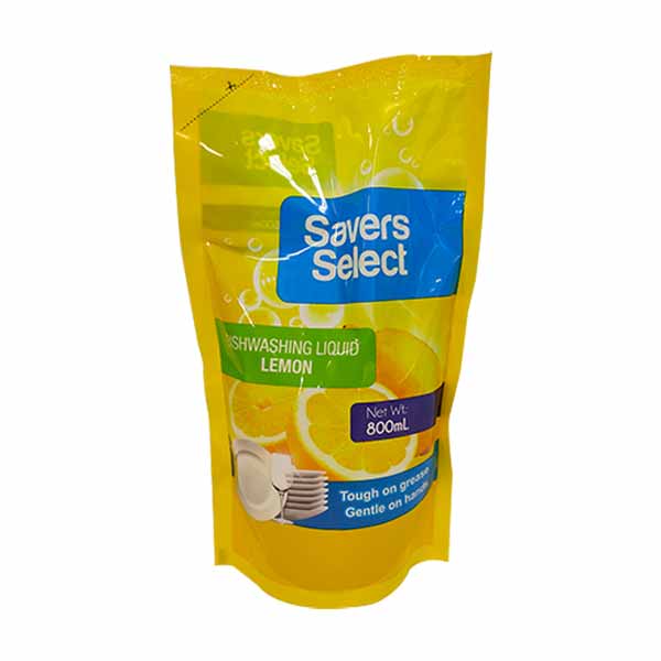 Savers Select Dishwashing Liquid Lemon Pouch 800ml