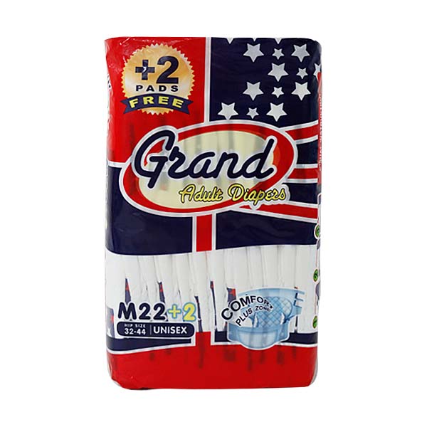 Grand Adult Diaper Medium 22's + 2x4